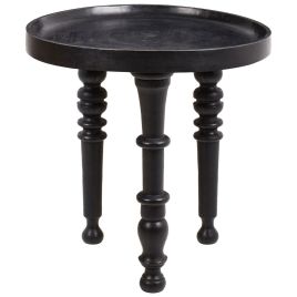 Mango Wood Side Table Black LEETON