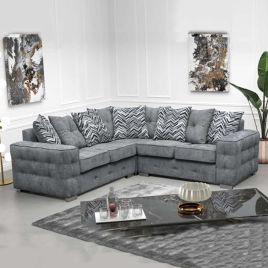 Martin Classic Design Fabric Corner Sofa - Grey