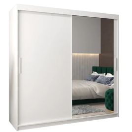 Sliding Wardrobe - TIVERTON II 2 Door Mirrored Wardrobe White 200cm