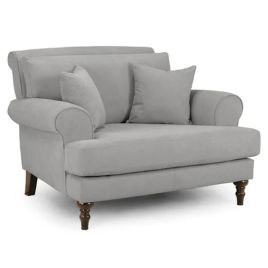 Russell Scrolled Arms Armchair Sofa - Grey