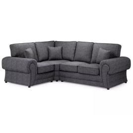 Davey Full Back L Shape Corner Sofa Grey Chenille Fabric - Right Arm and Left Arm
