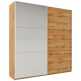 Wokingham Sliding Door Mirror 225cm Wardrobe - Oak Wotan