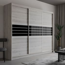 Dacorum Sliding Door 250cm Wardrobe Glass Stripes - Oak Craft