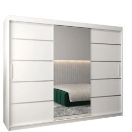 Sliding Wardrobe - VICENZA II 3 Door Mirrored Wardrobe White 250cm