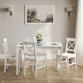 Dining Table - CRAF 4 Seater Table White 118cm