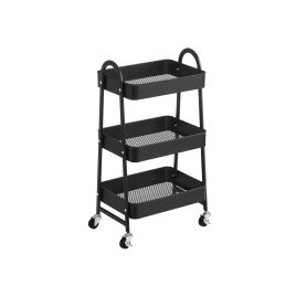 3-Tier Rolling Cart Black