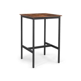 Metal Frame Pub Dining Height Table - Brown