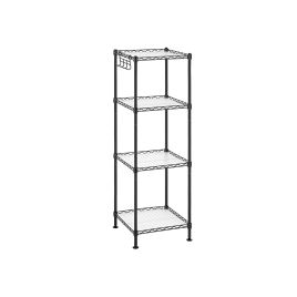 4-Tier Bathroom Shelf Black