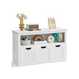 Toy Storage - GRALIA Kids Organizer with Wheels 30 x 102 x 60 cm - White