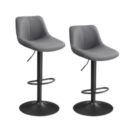 SILVERMERE Height Adjustable Swivel Bar Stool Set of 2 - Grey