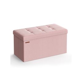 Storage Ottoman - VELSO Foldable Small Storage Ottoman 38 x 76 x 38 cm - Jelly Pink
