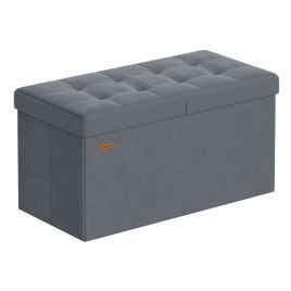 ROSLYN Storage Ottoman Bench 76 cm - Slate Grey
