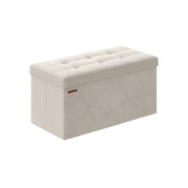Ottoman Foot Rest - VELSO Foldable Small Footstool - White