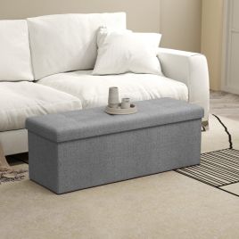 Storage Bench - VIVRAH Storage Ottoman Bench End of Bed Bench with Storage - Light Grey