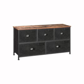 BRIDGEND Black Chest of Drawers - Medium-sized, 5 Drawers