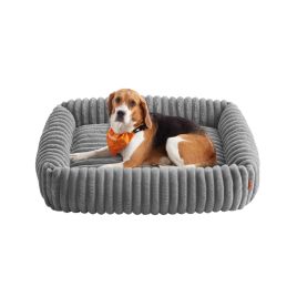 ASHBOURNEEN Dog Bed with Soft Padding for Large Dog - Grey, 68cm