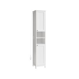 Slim Bathroom Cabinet with Lights Cloud White