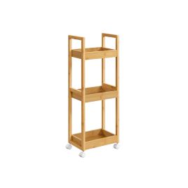 Bathroom Shelf - FINVAS Slim 3 Tier Storage Trolley 20 x 30 x 80 cm - Beige