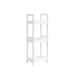 3-Tier Slim Storage Trolley White