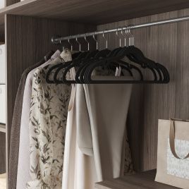 Velvet Hangers - SOLRO 50 Pack Suit Hangers with Shoulder Notches Non-Slip - Black