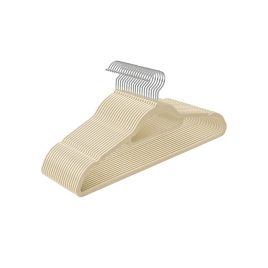 Velvet Hangers, Set of 20 Clothes Coat Hangers, Non-Slip, with Tie Bar and 360° Swivel Hook, Space-Saving, 0.6 cm Thick, 43.5 cm Long, for Dresses Trousers, Beige CRF020M20