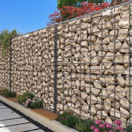 Gabion Metal Cage - FIORIA Mesh Basket Set 4 - Silver