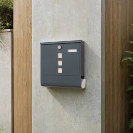 Mailbox - FIORIA Letterbox with Copper Lock Cylinder - Grey