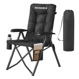 ASRUMO Reclining Camping Chair with Cup Holder - Black