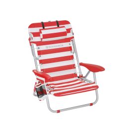 Camping Chair - ORARAE Folding with Cup Holder - Red White
