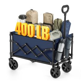 BECYFO Foldable Camping Wagon Cart 90L - Midnight Blue