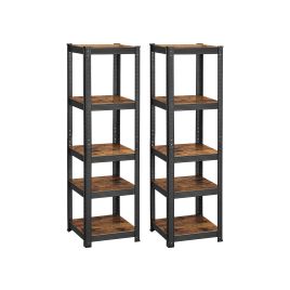 Shelving Units - TARLIA Set of 2 37 x 150 cm 400 kg Load - Brown