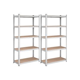 Set of 2 Silver Garage Shelving