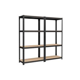 Shelving Unit - TARLIA 2 Pack 4 Tier Shelving Unit Black