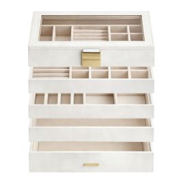 BISENA 5 Tier Jewellery Organiser Box - White