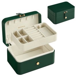 Jewellery Box - ARCVA 2-Layer Storage for Larger Accessories - Forest Green