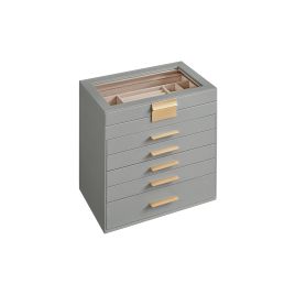 Jewellery Box - ARCVA 6 Tier Organizer with Lid - Dove Grey