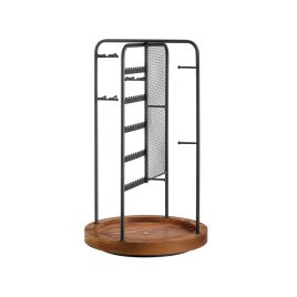 Rotating Jewellery Stand with Bottom Tray Ink Black