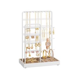 Jewellery Stand - AVOLIA Metal Frame Velvet Tray - Matte White