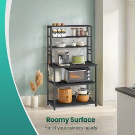 CACEDI 6 Tier Kitchen Baker's Rack - Charcoal Grey and Black