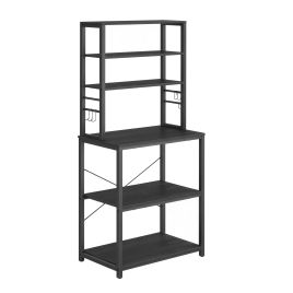CACYVU 6 Tier Kitchen Storage Rack - Charcoal and Black