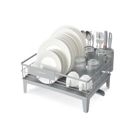 Dish Drying Rack - ASTNZA Spin Rotatable Extendable Spout - Dove Grey