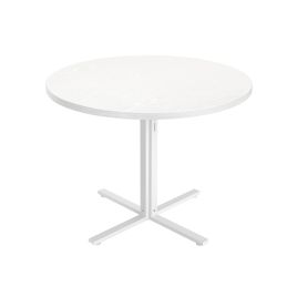 Dining Table - ORARO Round Farmhouse Style for 4 People - Snow White