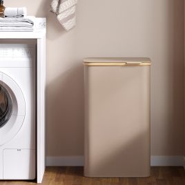 Laundry Hamper - VERRA Large Basket with Lid 90L Natural Weave - Natural