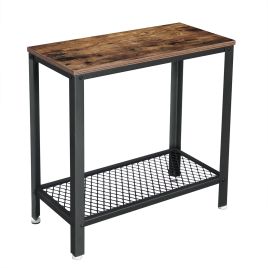 FERNHOLLOW 2 Tier Side Table - Brown and Black