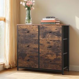 VERRA Brown Chest of Drawer - Medium-sized, 6 Drawers