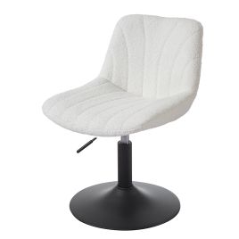 ELXYPE Height Adjustable Dressing Table Chair with Backrest - White