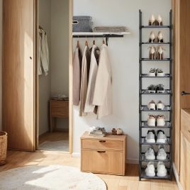 VERRA Shoe Rack - 10 Tier Storage Large Sized Rack - Grey