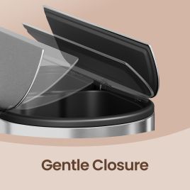 MERRIBROOK Kitchen Dual Comparment Rubbish Bin with Pedal and Wing Lids - Silver