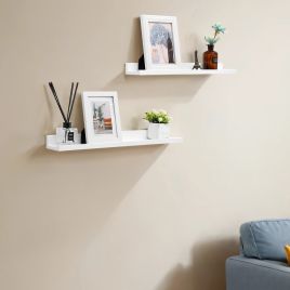 Wall Shelves - VERRA Set of 2 Floating Shelves Bedroom - White