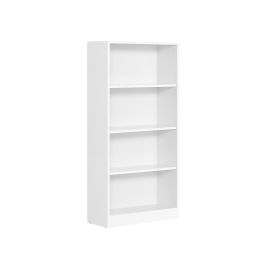 4 Tier Bookcase with Adjustable Shelves White